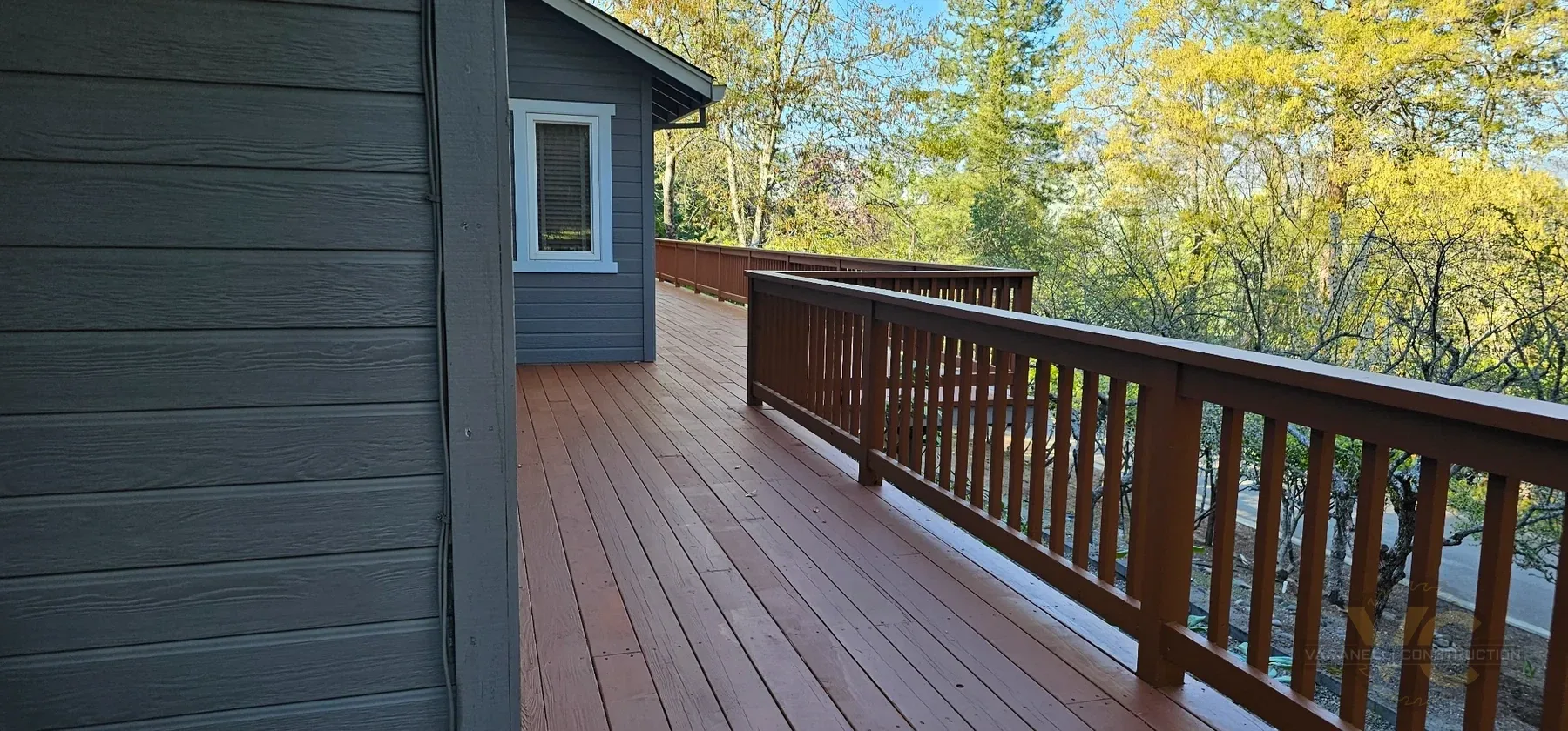 Finished cedar deck repair and restoration in Ashland, Oregon