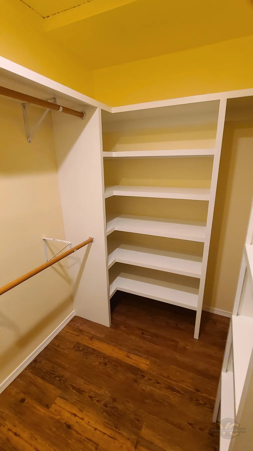 Finished custom shelving and finish carpentry by Varanelli Construction